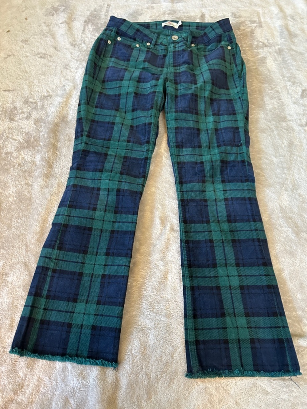 Vineyard vines high rise kick flare pants in plaid